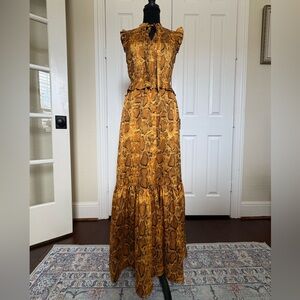 THML Golden Snake Print Maxi Dress